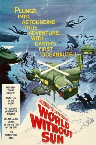 Poster for Cousteau's 1964 movie Le Monde Sans Soleil.